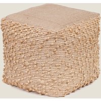 Kaikoo Textured Jute Square Pouffe Natural Mix