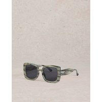 White Stuff Oversized Square Sunglasses Blue Mix