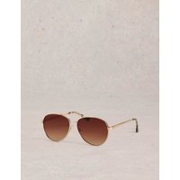 White Stuff Aviator Sunglasses Gold