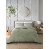 Night Lark Seersucker 10.5 Tog Coverless Duvet Set Olive