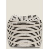 Kaikoo Striped Pouffe White Mix