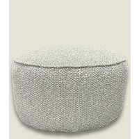 Kaikoo Boucle Round Pouffe Light Grey