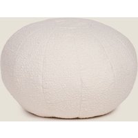 Kaikoo Textured Bouclé Round Pouffe Cream