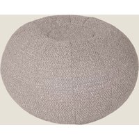 Kaikoo Bouclé Round Pouffe Grey