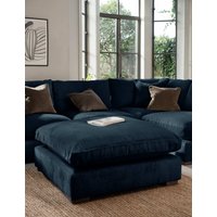 BARKER AND STONEHOUSE Palmer Textured Chenille Footstool Navy