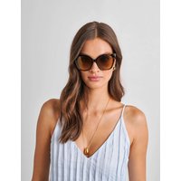 Katie Loxton Animal Print Oversized Cat Eye Sunglasses Brown Mix