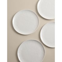M&S Set of 4 Artisan Dinner Plates White