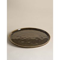 M&S Straight Side Reactive Glaze Dinner Plate Khaki