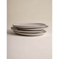 M&S Set of 4 Michigan Rim Dinner Plates Natural