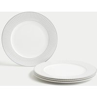 M&S Set of 4 Hampton Dinner Plates Grey Mix