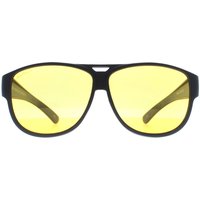Montana Aviator Unisex Matte Black Yellow Polarized FO6 Fit Over Glasses Night Driving Sunglasses - One Size